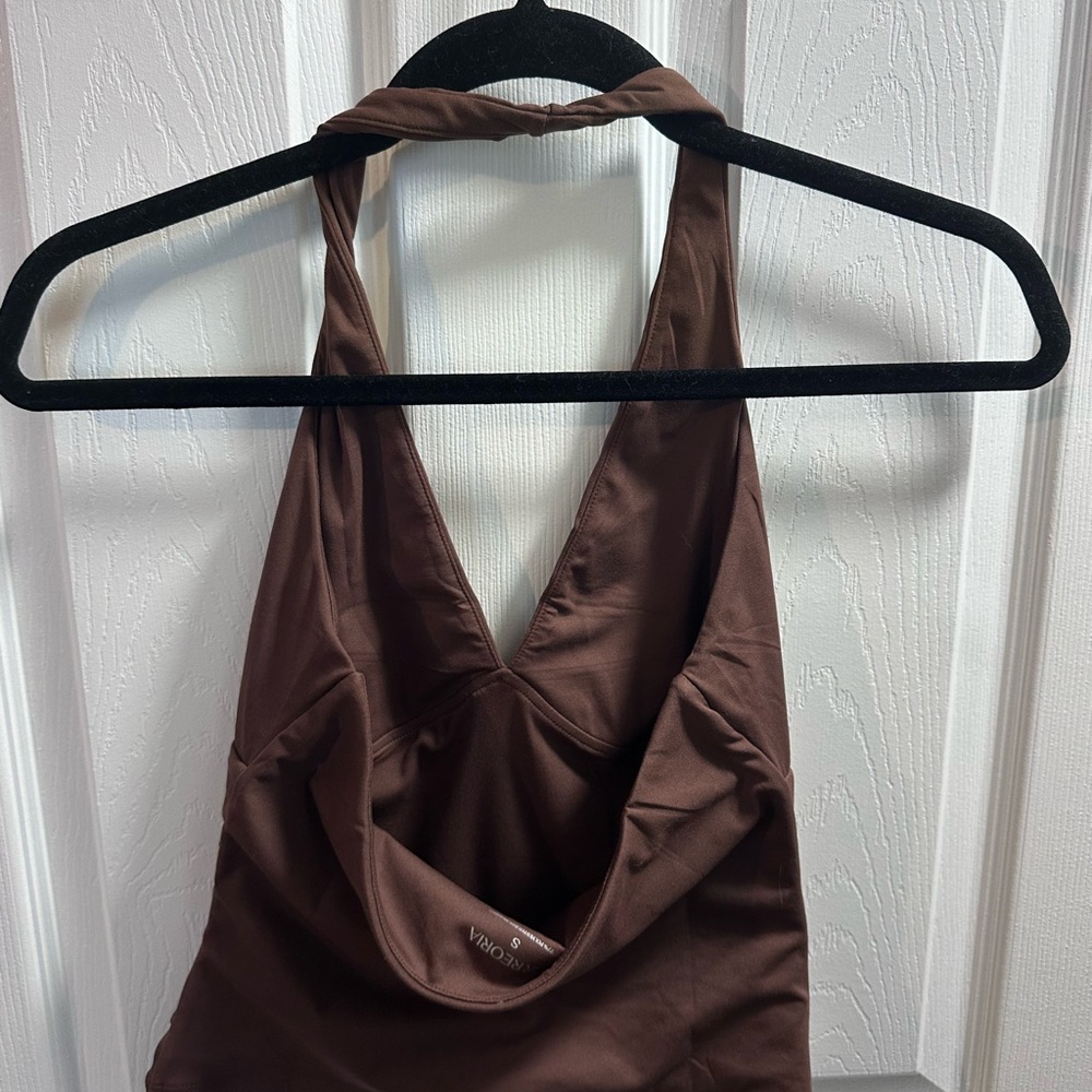 Womens Halter Tank Tops Double Lined Basic Cami Shirts - Picture 6 of 6